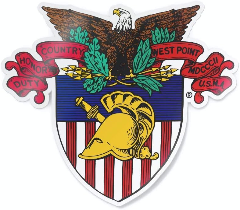 Nudge Printing Collegiate NCAA Car Decal Made from Premium Weatherproof Vinyl (West Point Vintage Shield) - Image 1